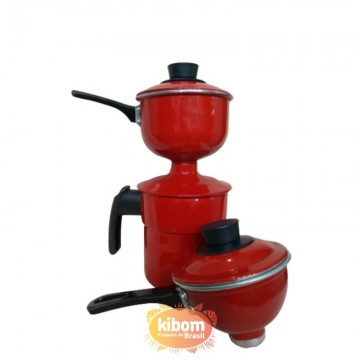Cuscuzeiro 2 em 1 Vermelho